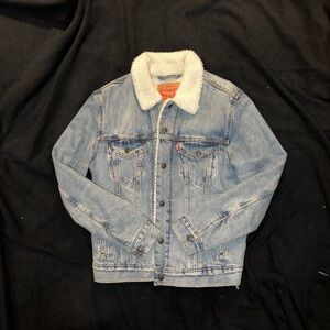 Levi's White Sherpa Lined Jacket